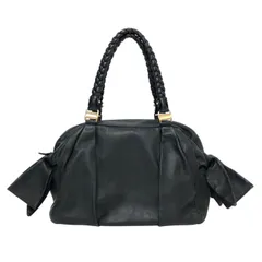 Salvatore Ferragamo フェラガモ ヴァラ リボン ショルダーバッグ レザー ブラック【中古】レディース