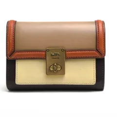 コーチ／COACH 財布 ウォレット レディース 女性 女性用 レザー 革 本革 ベージュ  89242 Hutton Wallet In Colorblock ハットン ターンロック金具 小銭入れあり 二つ折り