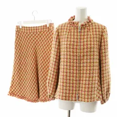 エムズグレイシー M'S GRACY 23年製 セットアップ 上下 ジャケット フレアスカート ひざ丈 ツイード 38 ピンク IT-314609 IT-317624 /AN26