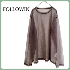 美品 FOLLOWIN  シアー ロングスリーブ カットソー 韓国製 シースルー グレー系のサムネイル