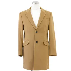 【SALE】BURBERRY BLACK LABEL バーバリーブラックレーベル チェスターコート ウール100% メルトン シグネチャー ロゴ ボタン ライニング 2B センターベント アウター メンズ サイズ M キャメル D1B51-804-48