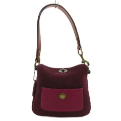 コーチ COACH 9390 ミニハンドバッグ ワンショルダー 肩掛け ターンロック ヌバックレザー 紫 パープル /GV