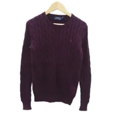 ポロ ラルフローレン POLO RALPH LAUREN ニット セーター XS ワインレッド クルーネック 長袖 ロゴ刺繍 /HO5 ■GY61