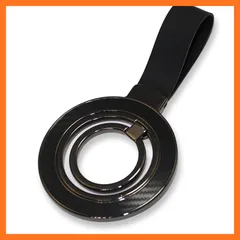 【新品】 celadel スマホリング【高耐久・超強磁力】マグセーフ対応 両面マグネットリング 薄型 角度調整/360°回転 落下防止フィンガーリング ラバーリング メタルリングシール付属 iPhone & Android対応 全機種対応 (ブラック×ブラ 1