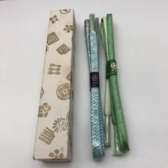 大丸 帯締め紐 2本組 絹100% グリーン 緑 ブルー 青 箱付き Daimaru SGKY26-0186