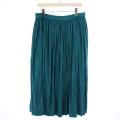 アンタイトル UNTITLED プリーツスカート ロング スエード 4L 緑 /BM