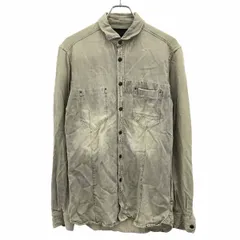 DIESEL BLACK GOLD ディーゼル ブラックゴールド リヨセル ヴィンテージ加工ロングシャツ  グレー系 44