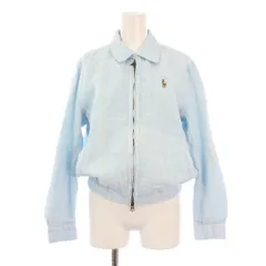 ポロ バイ ラルフローレン Polo by Ralph Lauren ステンカラージャケット アウター ショート丈 ジップアップ ロゴ 刺繍 ワンポイント 麻 リネン XS 水色 ライトブルー タグ付き /BBのサムネイル