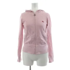 バーバリーブルーレーベル BURBERRY BLUE LABEL ジップアップ パーカー 長袖 ロゴ 刺繍 38 ピンク /KU