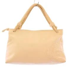 ロエベ LOEWE アナグラム ハンドバッグ レザー ワンカラー ロゴ ベージュ /BB ■OH