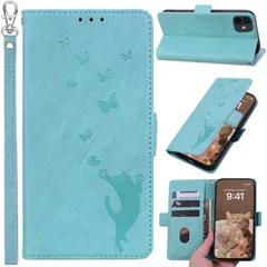 【数量限定】蝶と猫の3Dパターン カバー 12 スタンド 12 12 12 キャッシュポーチ 12 iPhone リストストラップ iPhone iphone プレミアム耐久性PUレザー iphone iphone 強い磁気吸引 スマホケース 手帳型 手帳型