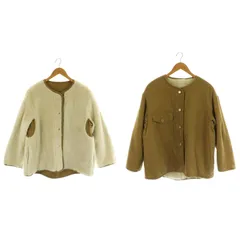 B&Y ユナイテッドアローズ BEAUTY&YOUTH ビューティー&ユース リバーシブルボアブルゾン ジャケット ノーカラー S ベージュ /MY ■OS