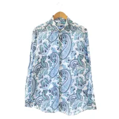 エトロ ETRO ペイズリー柄 シャツ 長袖 44 ホワイト マルチカラー /ES ■OS