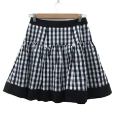 ドーリーガールバイアナスイ DOLLY GIRL by ANNA SUI フレアスカート ギャザースカート ミニ丈 2 黒 ブラック ギンガムチェック柄 /SM30 ■GY58