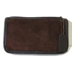 コーチ COACH ヴィンテージ コスメポーチ Berkeley Chunky Case バークレーチャンキーケース 本革 スエード レザー ダークブラウン こげ茶色 かばん 鞄 カバン レア 希少