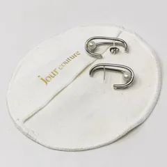 jour couture ジュールクチュール　ピアス　パール　シルバーカラー　保存袋付き　片方キャッチなし　中古美品　管理番号KKVUKO4218