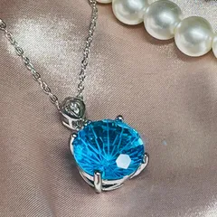 アクアマリン　シルバーネックレス　artificial series