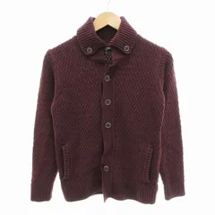 メンズビギ MEN'S BIGI 7Gバスケット編みニットカーディガン 混紡 長袖 01 紅 ボルドー /HO△ 0318のサムネイル