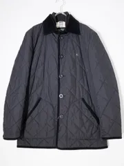 BURBERRY BLACK LABEL/バーバリー ブラックレーベル 裏地チェック ホースマーク刺繍キルティングジャケット コート【M】【MJKA73957】