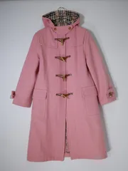 BURBERRY LONDONバーバリー ロンドン フード裏ノバチェック ウールメルトン ロングダッフルコート【140A】【LCTA77533】