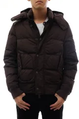 ラルフローレン／RALPH LAUREN ダウンジャケット JKT アウター メンズ 男性 男性用 ポリエステル ダークブラウン 茶 ブラウン  MNBKOTWM5E00009  フード付き リブ ミリタリー