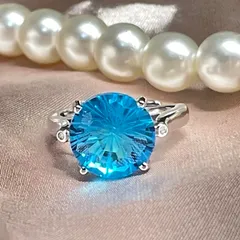 アクアマリン　シルバーリング　フリーサイズ  artificial