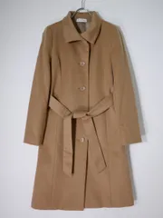 美品✨バーニーズニューヨーク　カシミヤ100%スタンドカラーコート　キャメル36 美品✨バーニーズニューヨーク カシミヤ100%スタンドカラーコート
