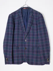 Paul Smith/ポールスミス メインライン 羊毛ウールストレッチ チェック2Bテーラードジャケット 【M】【MJKA74785】