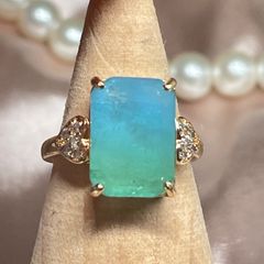 NOJESS ノジェス グリーンガラス リング 11号 - メルカリ
