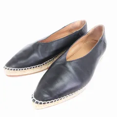 ジルサンダー JIL SANDER NAVY エスパドリーユ パンプス フラットシューズ Vカット 黒 ブラック 35のサムネイル