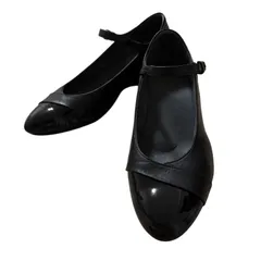 ZK34 asics walking アシックス ストラップパンプス ブラック 日本製 フォーマル レディース 24.5cm EEE