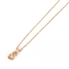 未使用品☆【YUKIZAKI】K18 PGダイヤモンドイニシャルY ネックレス 