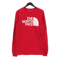 ザノースフェイス THE NORTH FACE ロゴ Tシャツ カットソー 長袖 プリント レッド S ☆AA★ ■GY99