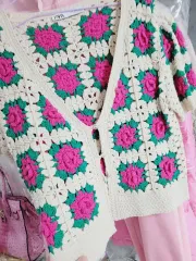 ザラ 刺繍カーディガン