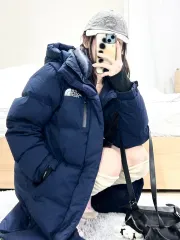 THE NORTH FACE ザノースフェイス ネイビー ダックダウン ダウンジャケット ロング丈