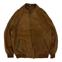 80s〜 ブラウン スエード ジップアップジャケット Lサイズ