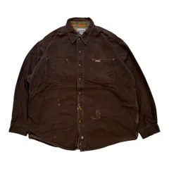 90s〜 Carhartt ブラウン 長袖シャツ ジャケット XL ワークシャツ オーバーサイズ