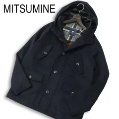 MITSUMINE ミツミネ 秋冬 ウール★ フーディー コート Sz.LL　メンズ ネイビー 大きいサイズ
