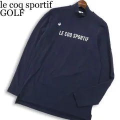 le coq sportif GOLF ルコック ゴルフ 秋冬 裏起毛★ ロゴ ストレッチ 長袖 モックネック シャツ Sz.M　メンズ ネイビー