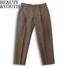 BEAUTY&YOUTH ユナイテッドアローズ 秋冬★ チェック テーパード スラックス パンツ Sz.M　メンズ