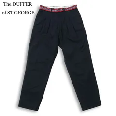 The DUFFER of ST.GEORGE ダファー オブ セントジョージ 通年 ロゴ★ タック テーパード パンツ Sz.S メンズ ネイビー日本製のサムネイル
