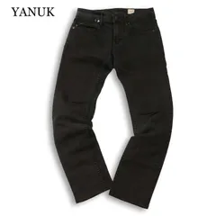 YANUK ヤヌーク 57273004 VINCENT★ スリム テーパード ブラック デニム ストレッチ パンツ ジーンズ Sz.28　メンズ 日本製
