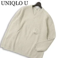 新品 22AW★ UNIQLO U ユニクロ ユー ルメール プレミアム ラム ウール Vネック リブ ニット セーター Sz.XL　メンズ 大きい