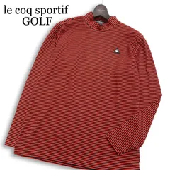 【新品 未使用】 le coq sportif GOLF ルコック ゴルフ 秋冬 吸湿発熱★ 長袖 ボーダー モックネック シャツ Sz.M　メンズ
