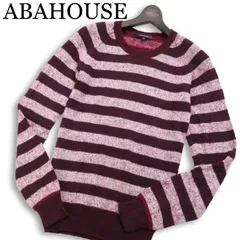 ABAHOUSE アバハウス 秋冬 ウール モヘヤ混★ ボーダー ニット セーター Sz.2　メンズのサムネイル