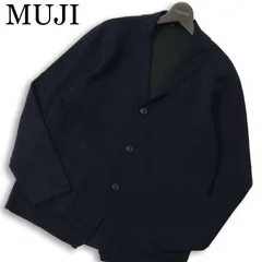 MUJI 無印良品 秋冬 ウール混★ ニット ジャケット カーディガン Sz.M　メンズ ネイビー