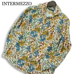 INTERMEZZO インターメッツォ レナウン 秋冬 花柄 フラワー 総柄★ 長袖 コーデュロイ シャツ Sz.S　メンズ