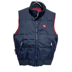 Z1543ABERCROMBIE&Fitch アバクロンビーアンドフィッチ　ダウンベスト　ネイビー　メンズ　Sサイズ