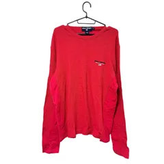 【一点物】POLO SPORT RALPH LAUREN ポロスポーツラルフローレン メンズ ロゴスエットシャツ 長袖 ロゴ入りレッド Lサイズ B20
