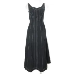 スナイデル SNIDEL 美品 ステッチコルセットライクジャンスカ SWFO224081 ロング ワンピース S相当 黒 ブラック /X